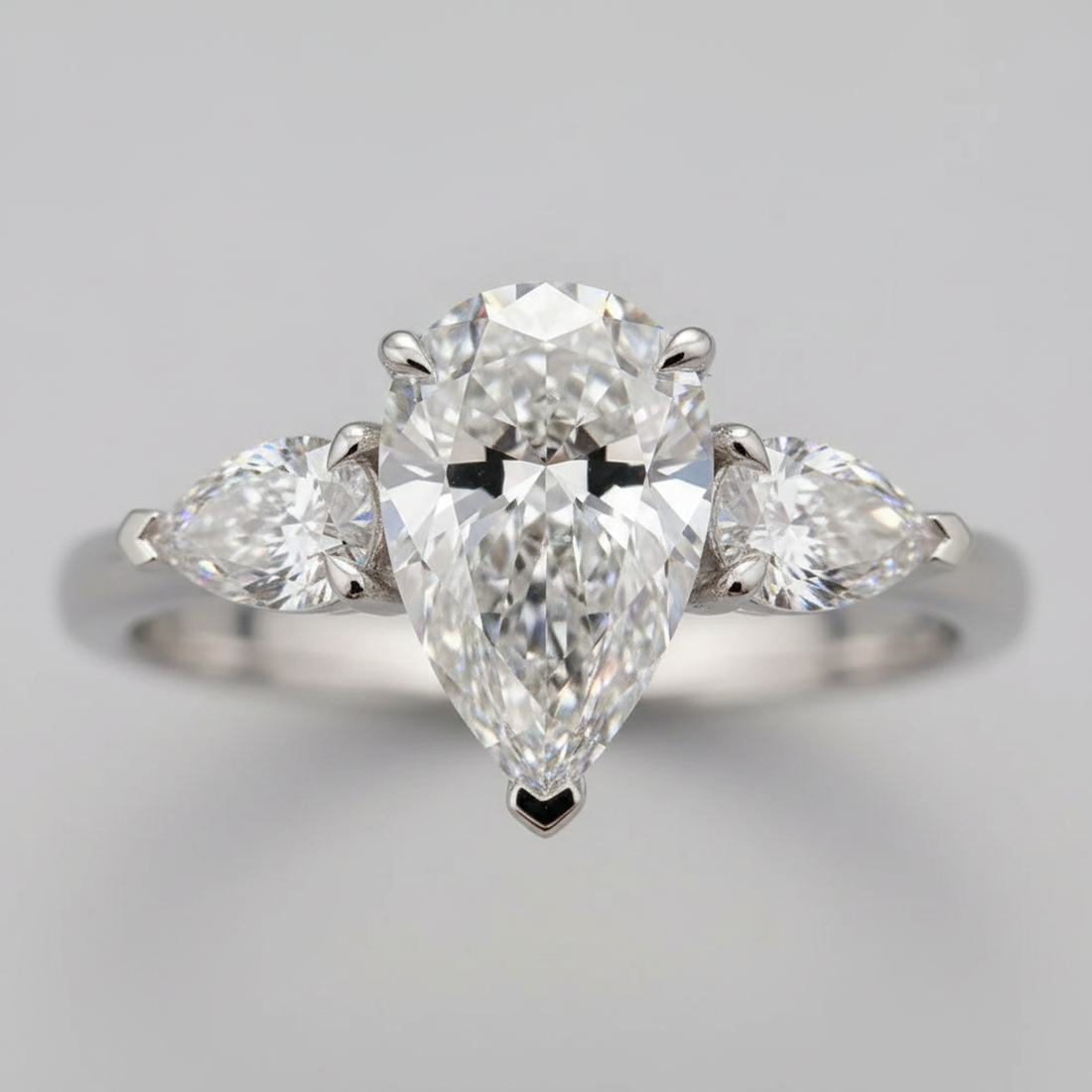 Pear Solitaire Ring — image 2