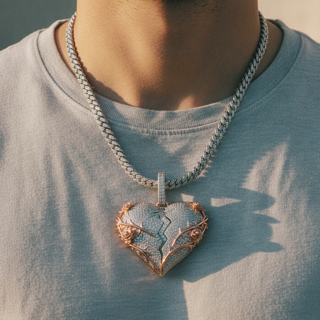 Iced Broken Heart Pendant — image 7