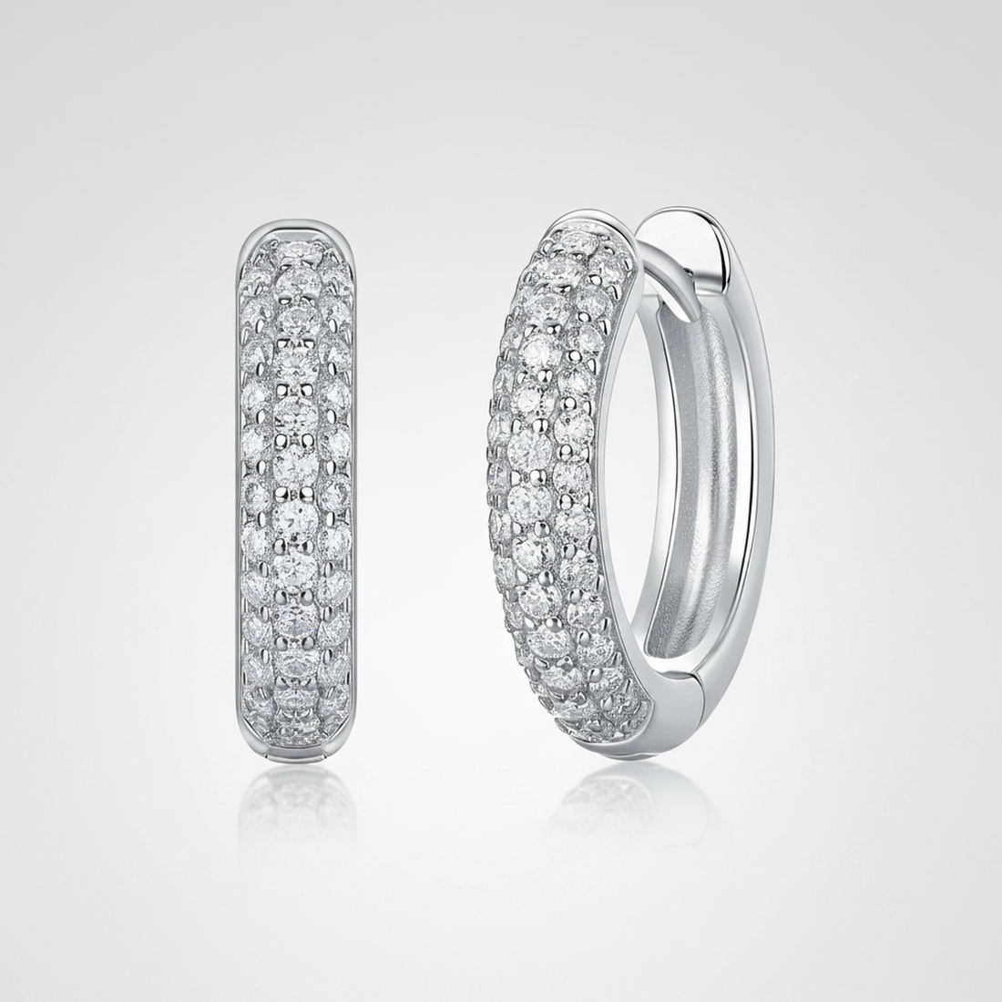 Large Pavé Hoops — image 1