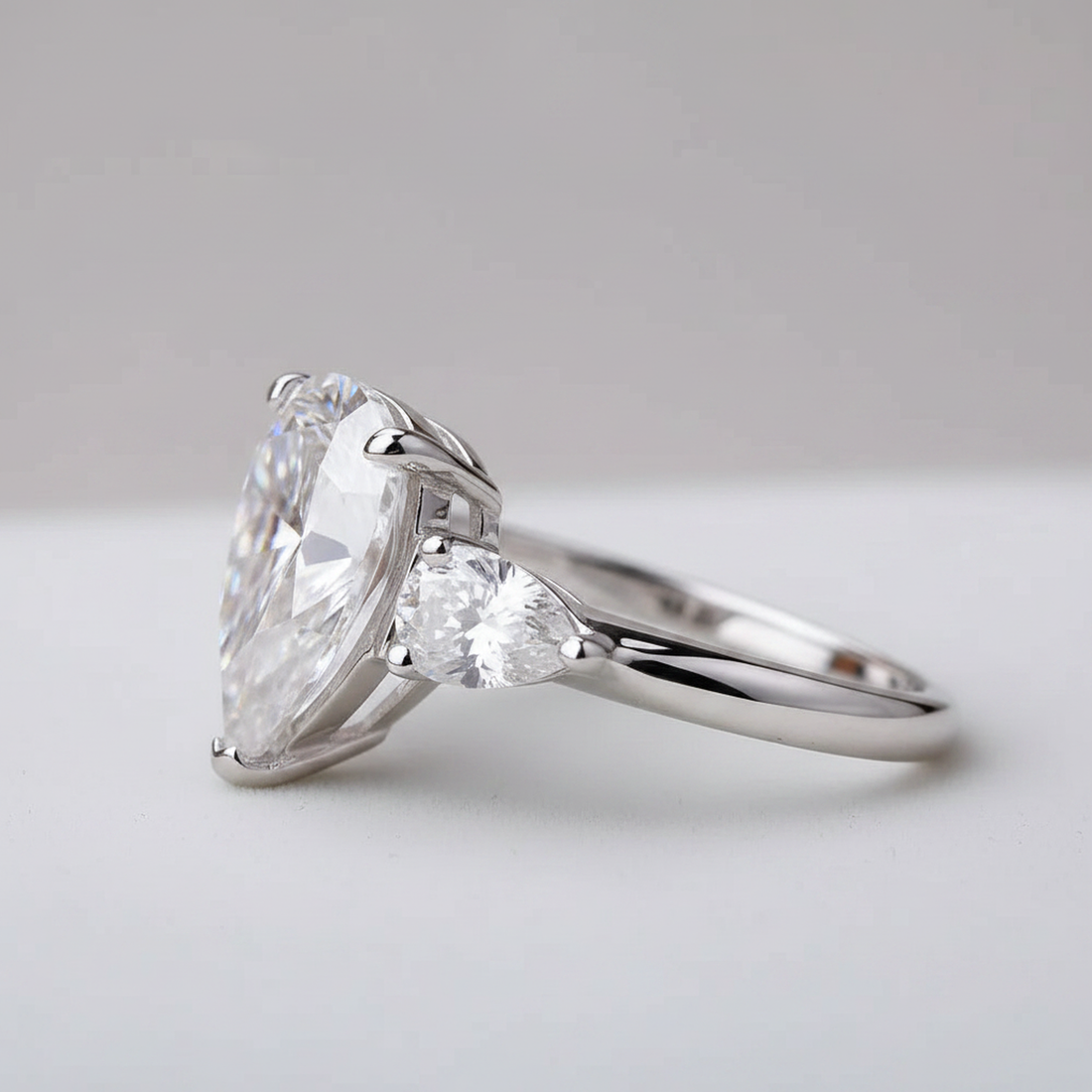 Pear Solitaire Ring — image 3