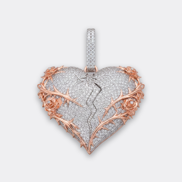 Iced Broken Heart Pendant