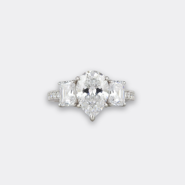 Iced Pear-Cut Ring