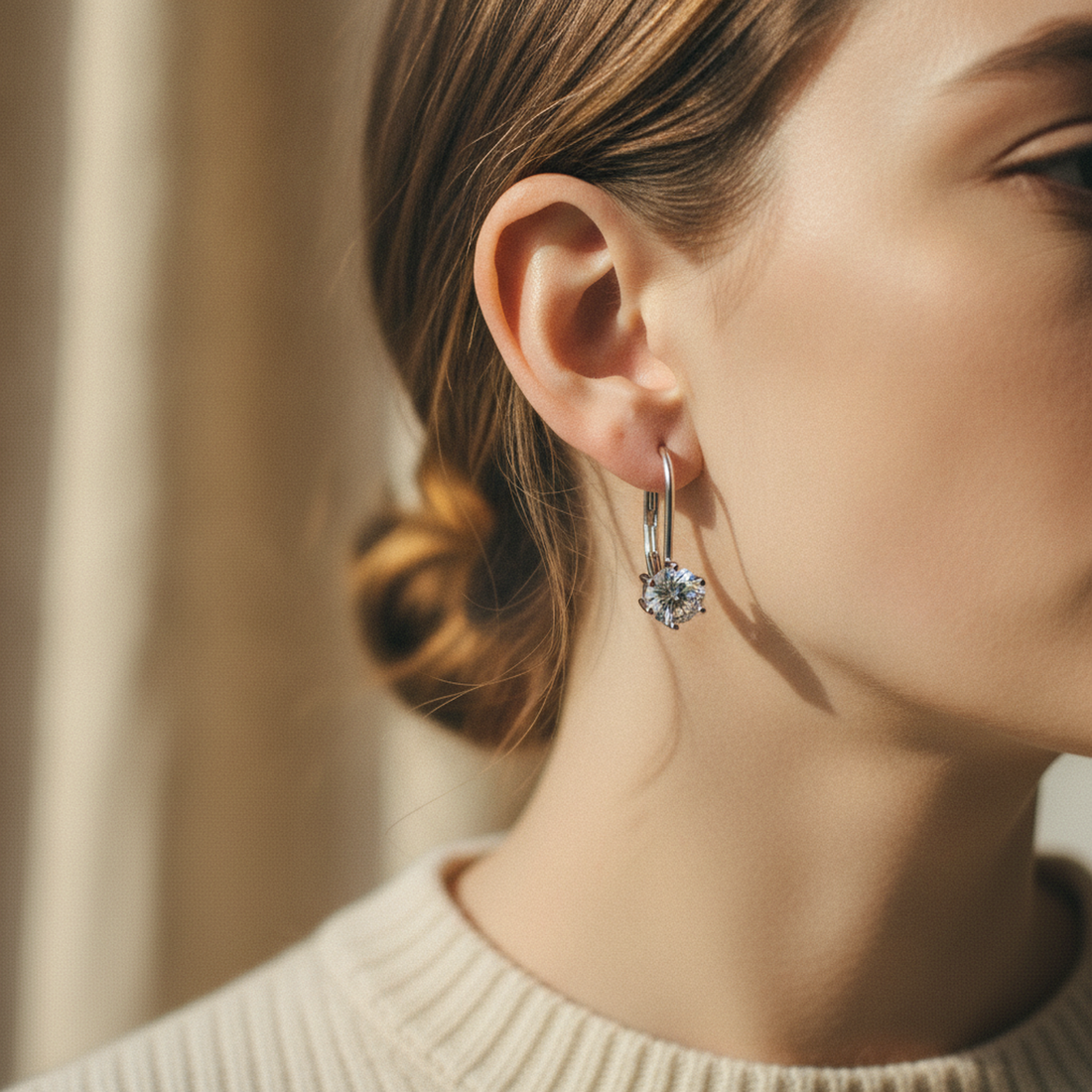 Moissanite Drop Earrings — image 3
