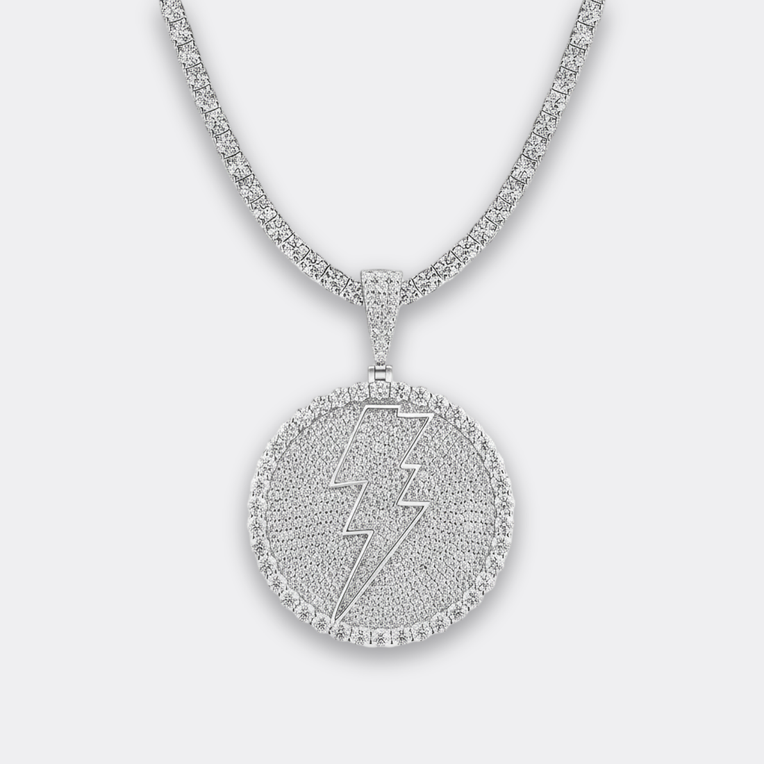 Iced Lightning Bolt Pendant — image 1