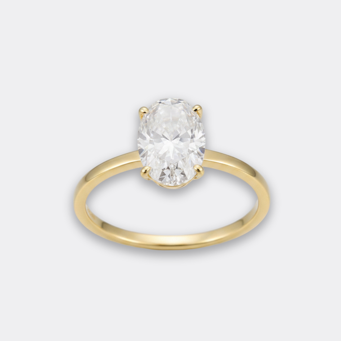 Gold Oval Solitaire Ring — image 1