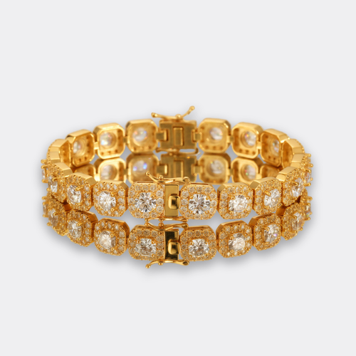 10mm Iced Cuban Bracelet in gold