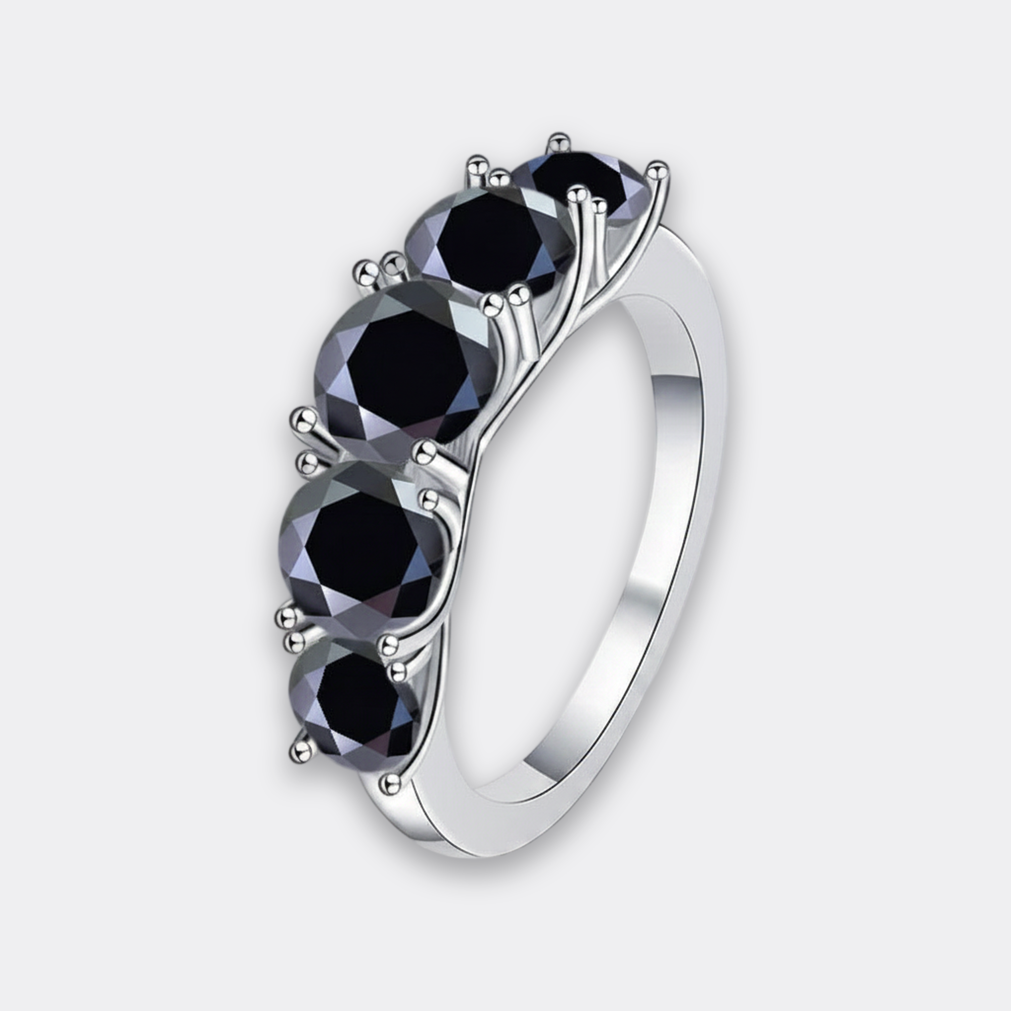 Black Moissanite Eternity Band