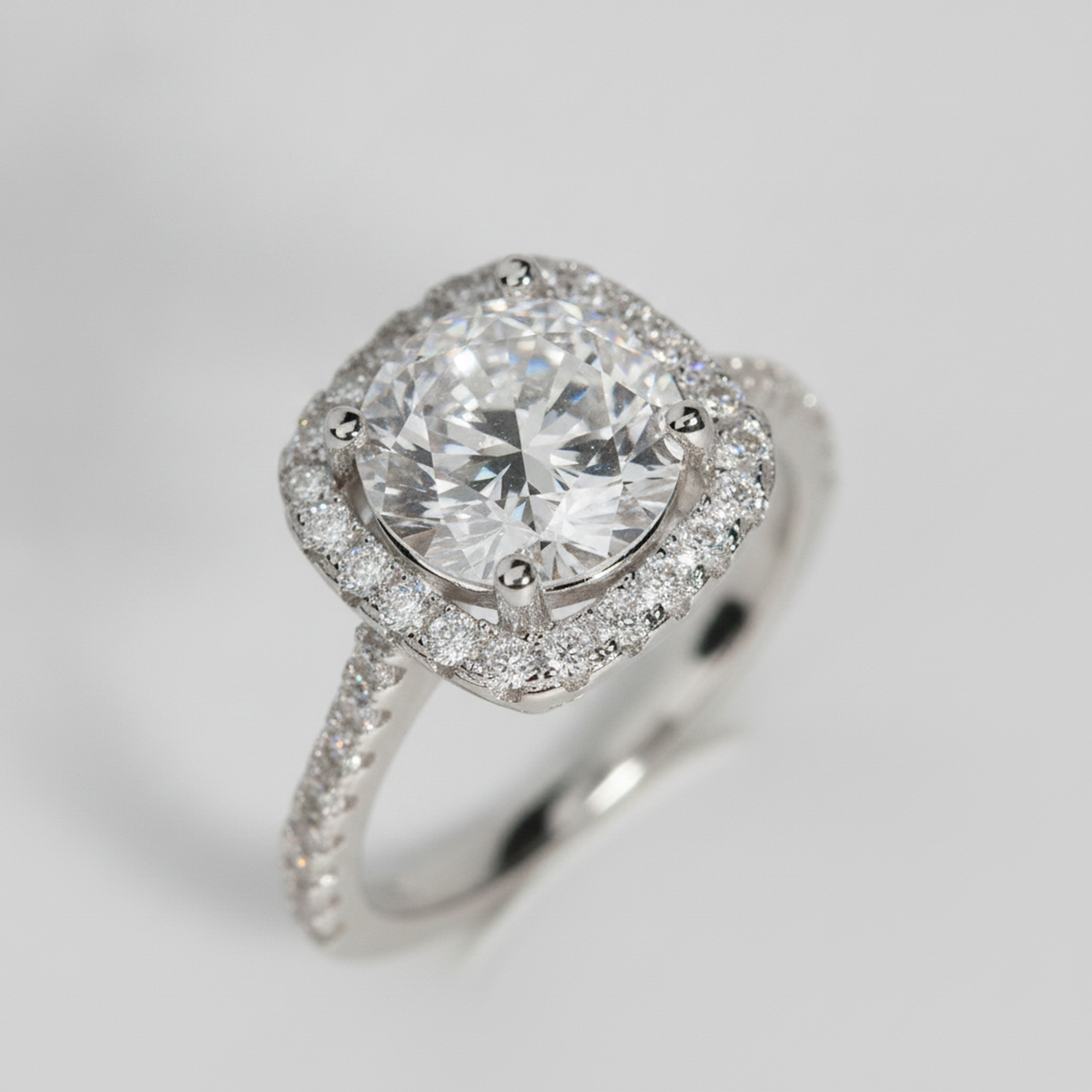 3ct Round Bridal Set detail