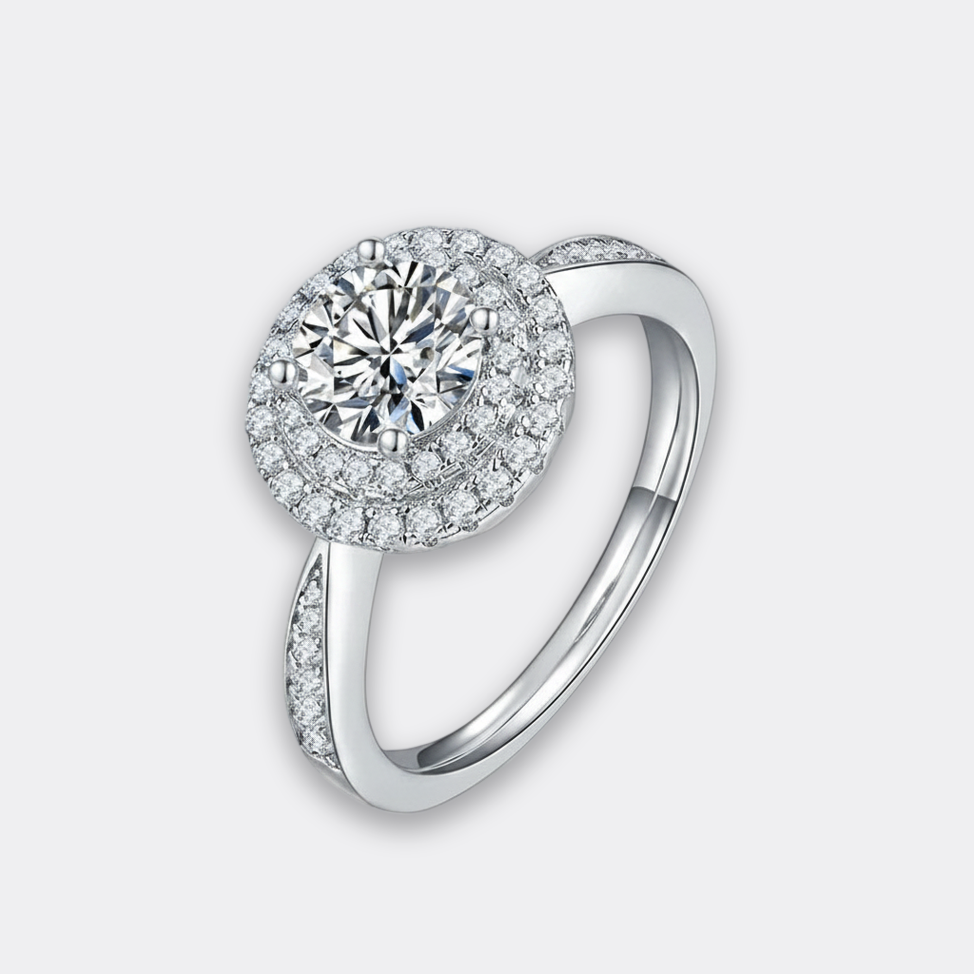 Double Halo Moissanite Ring