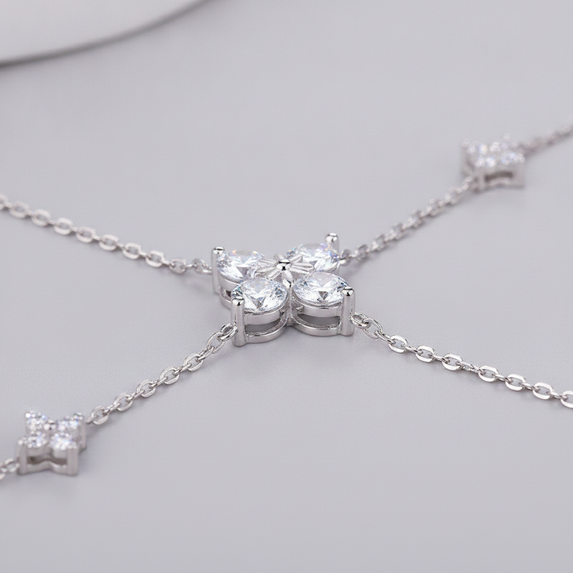 Cross & Clover Charm Bracelet detail