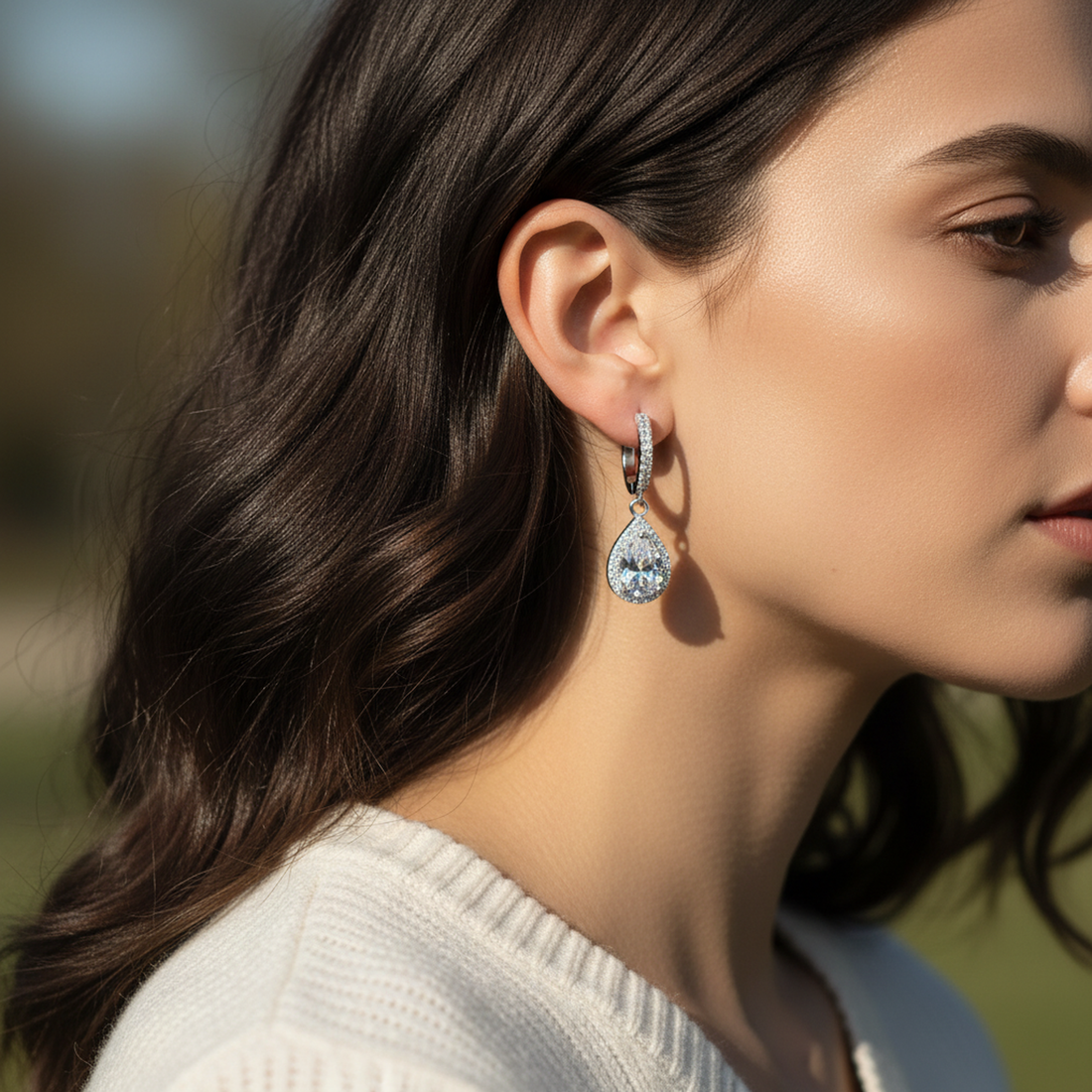Teardrop Huggie Hoops — image 3