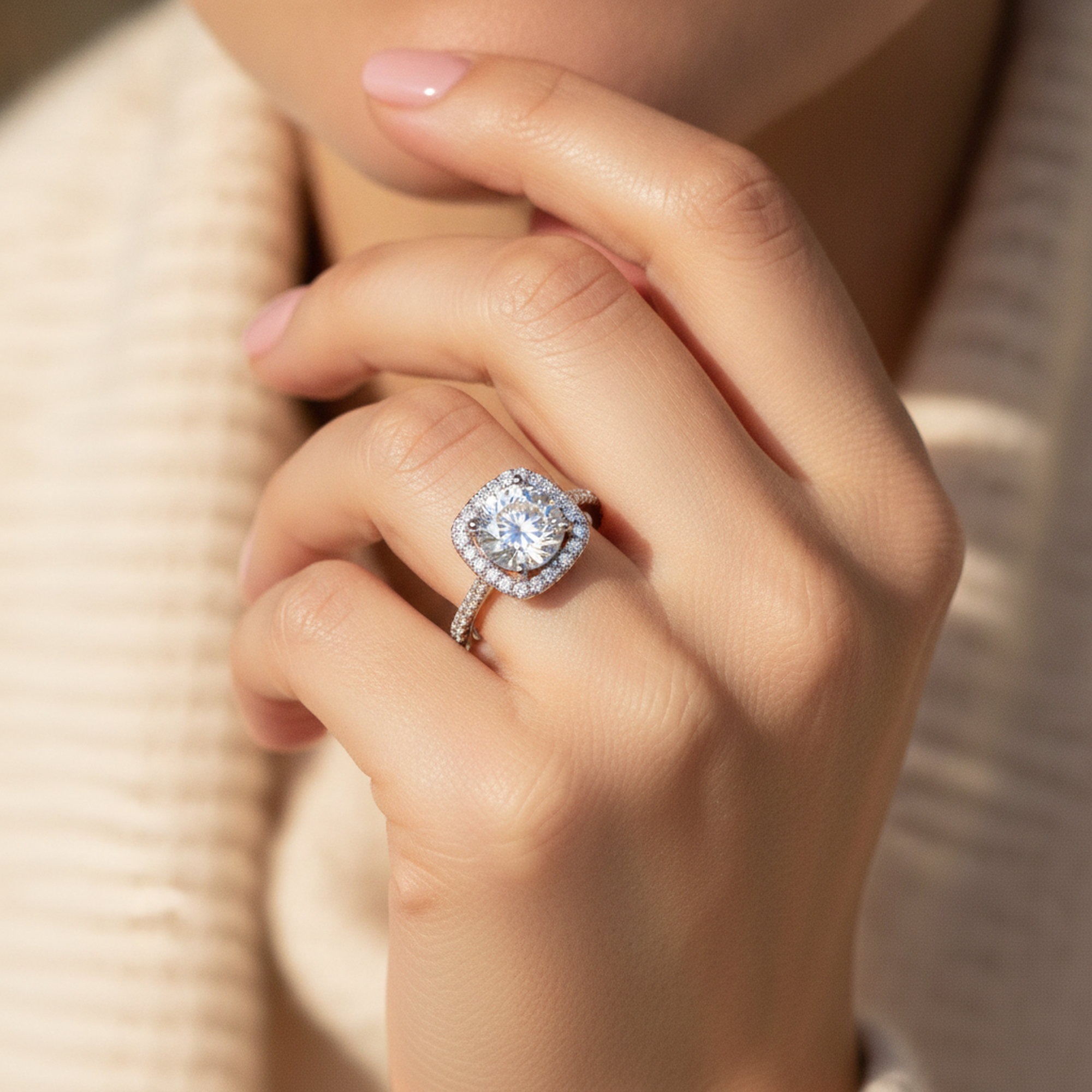 3ct Round Bridal Set on hand