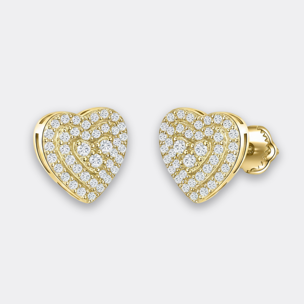 Pavé Heart Studs