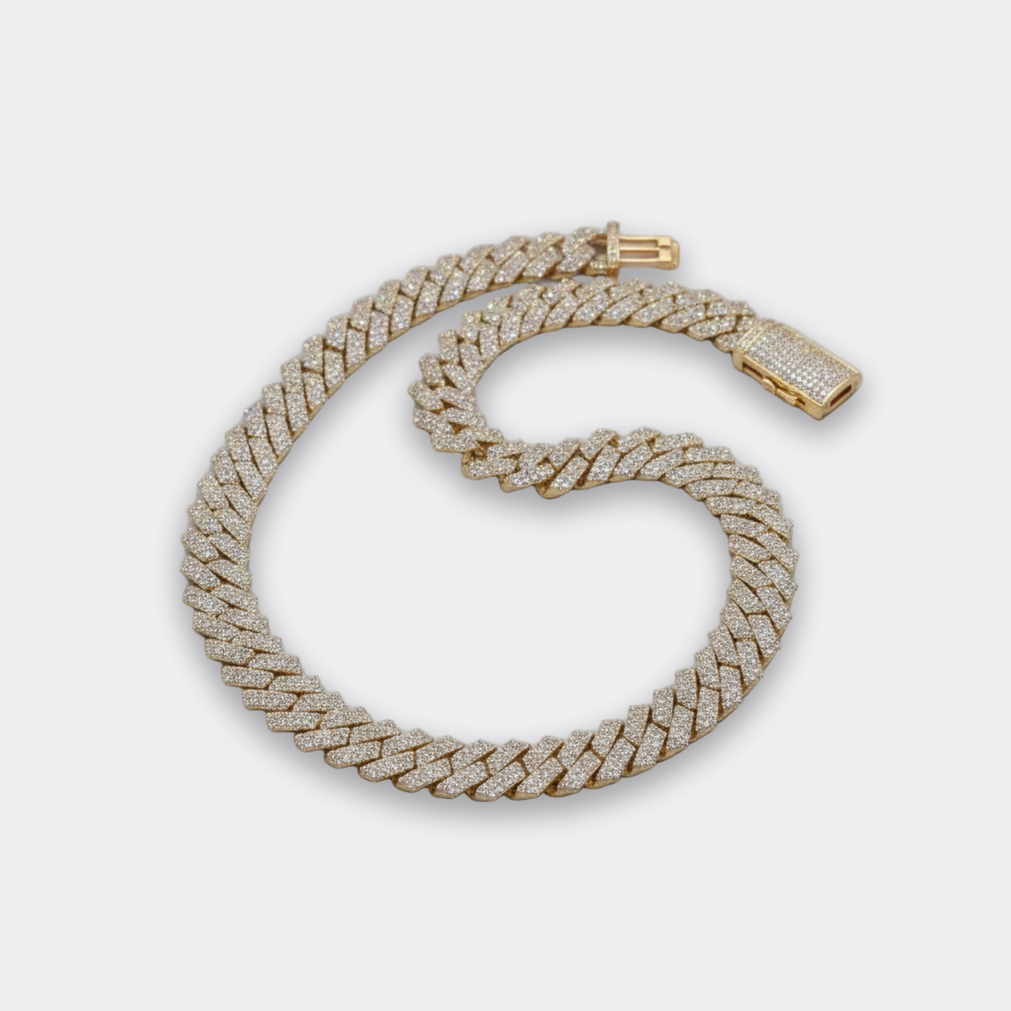 14mm Two-Tone Cuban Necklace in gold