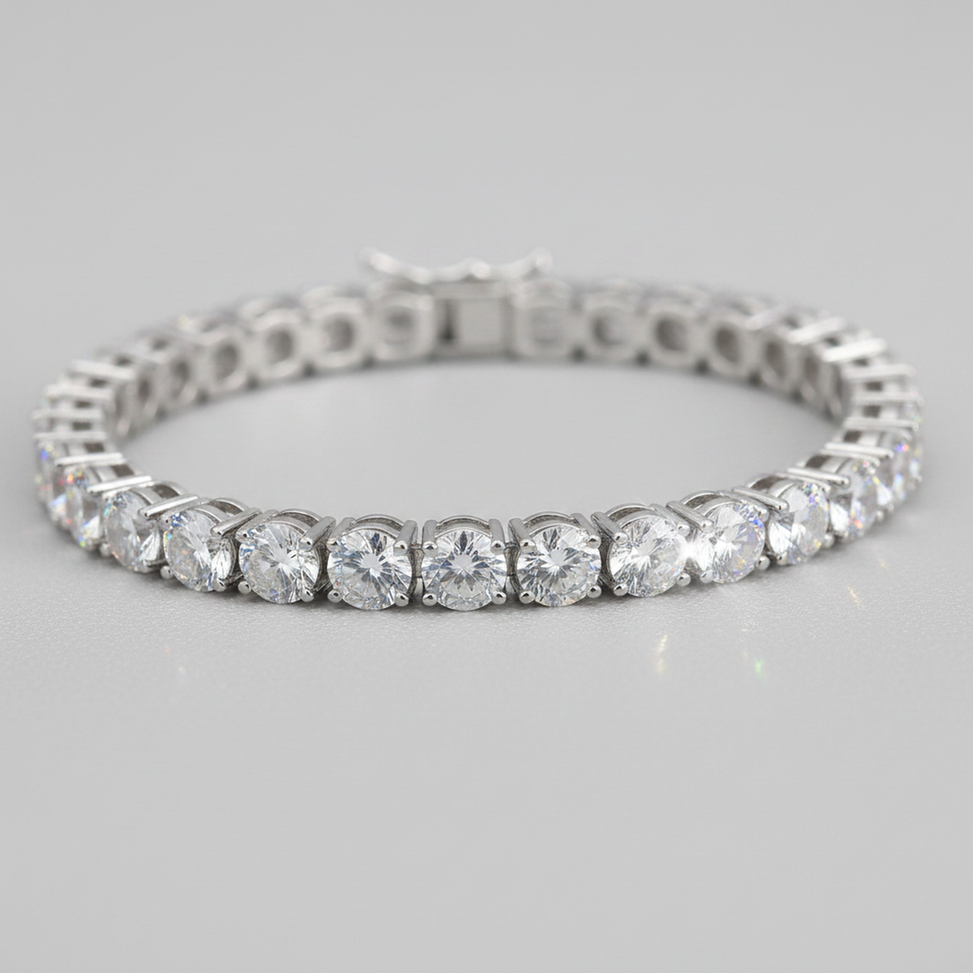 4mm White Gold Tennis Bracelet — image 2