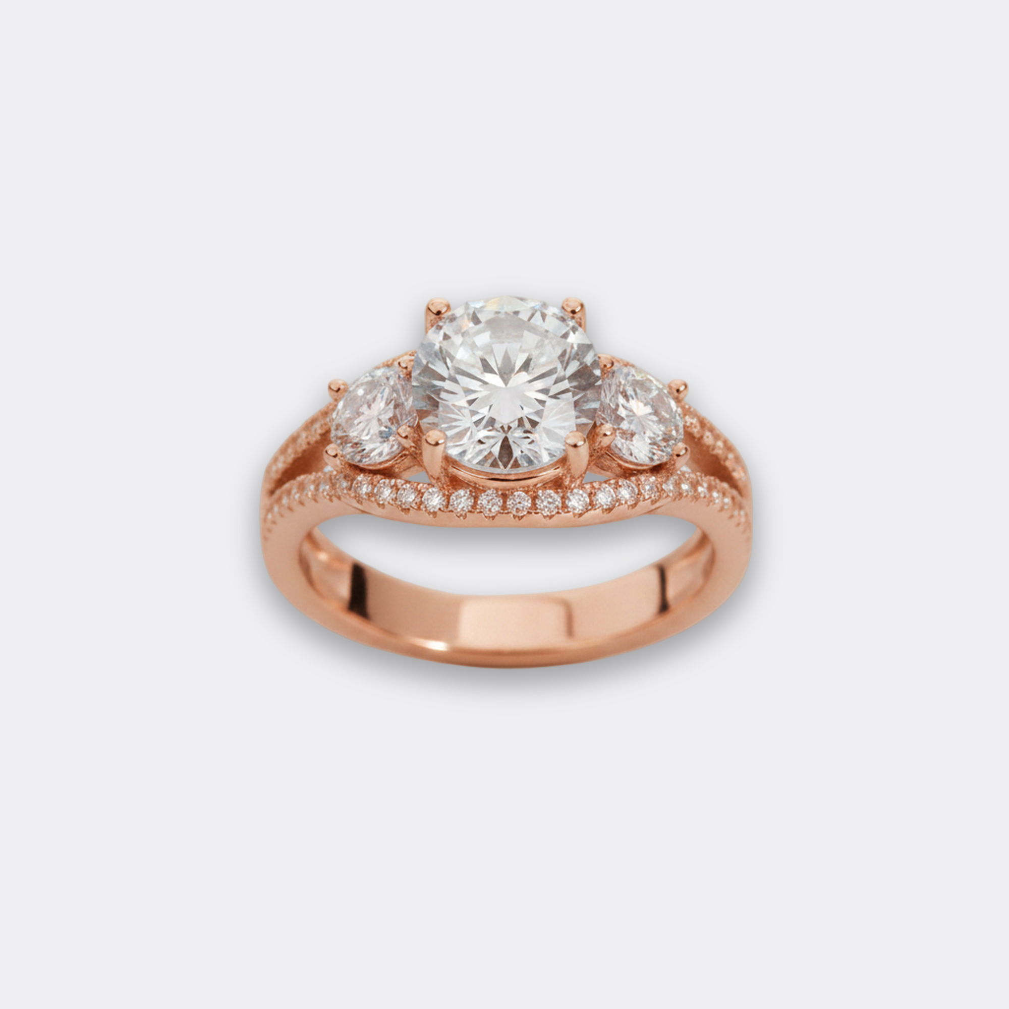 3ct Oval Bridal Set WG in rose gold