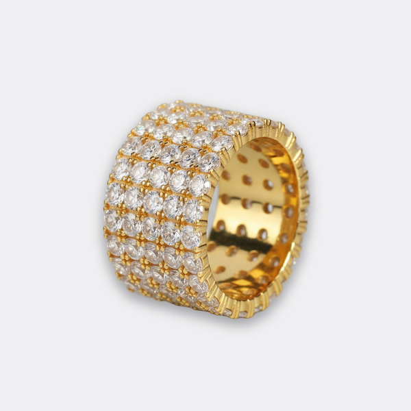 Iced 5-Row Band Ring