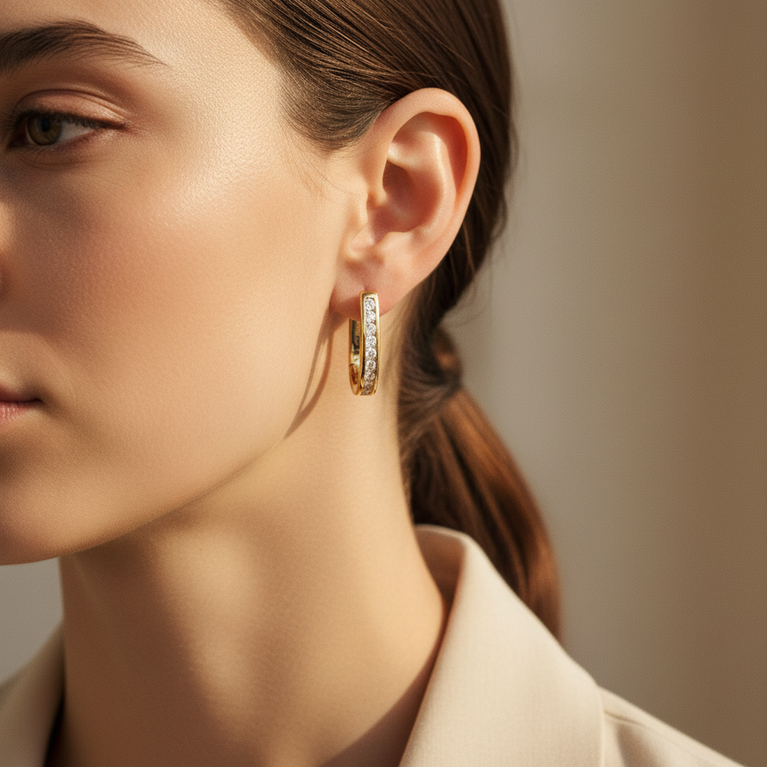 Gold Huggie Hoops — image 3