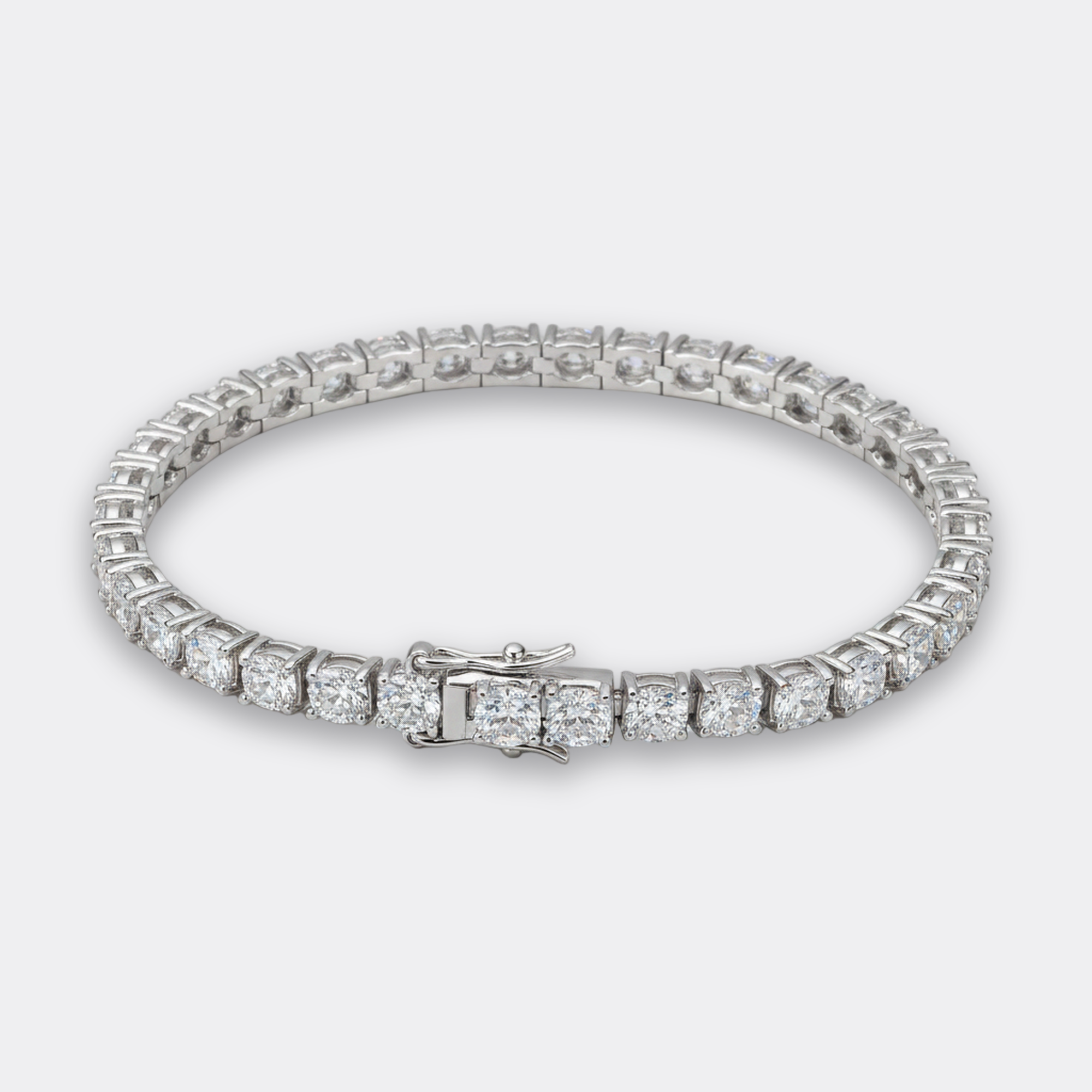4mm White Gold Tennis Bracelet