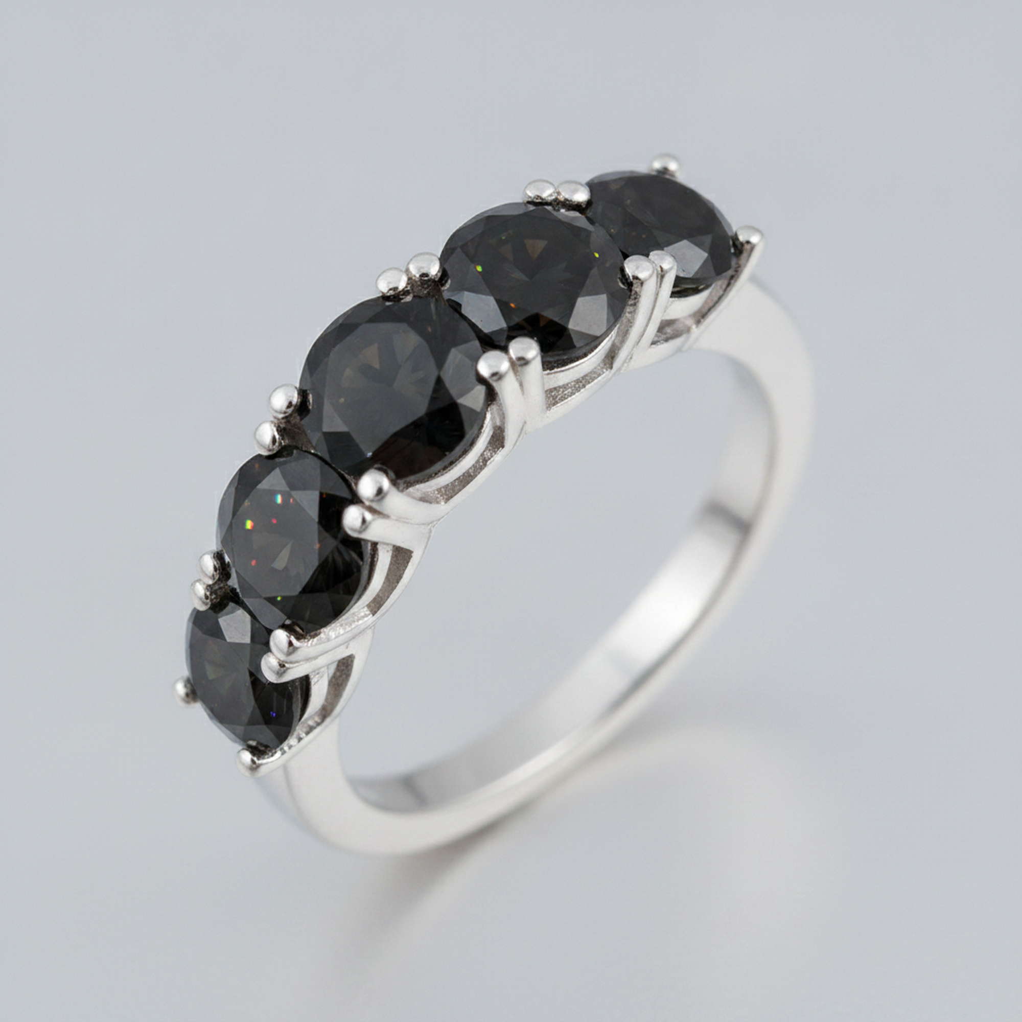 Black Moissanite Eternity Band close-up