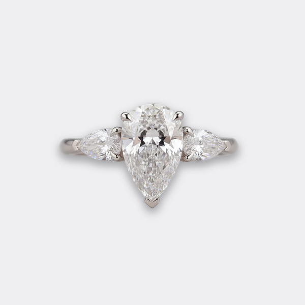 Pear Solitaire Ring