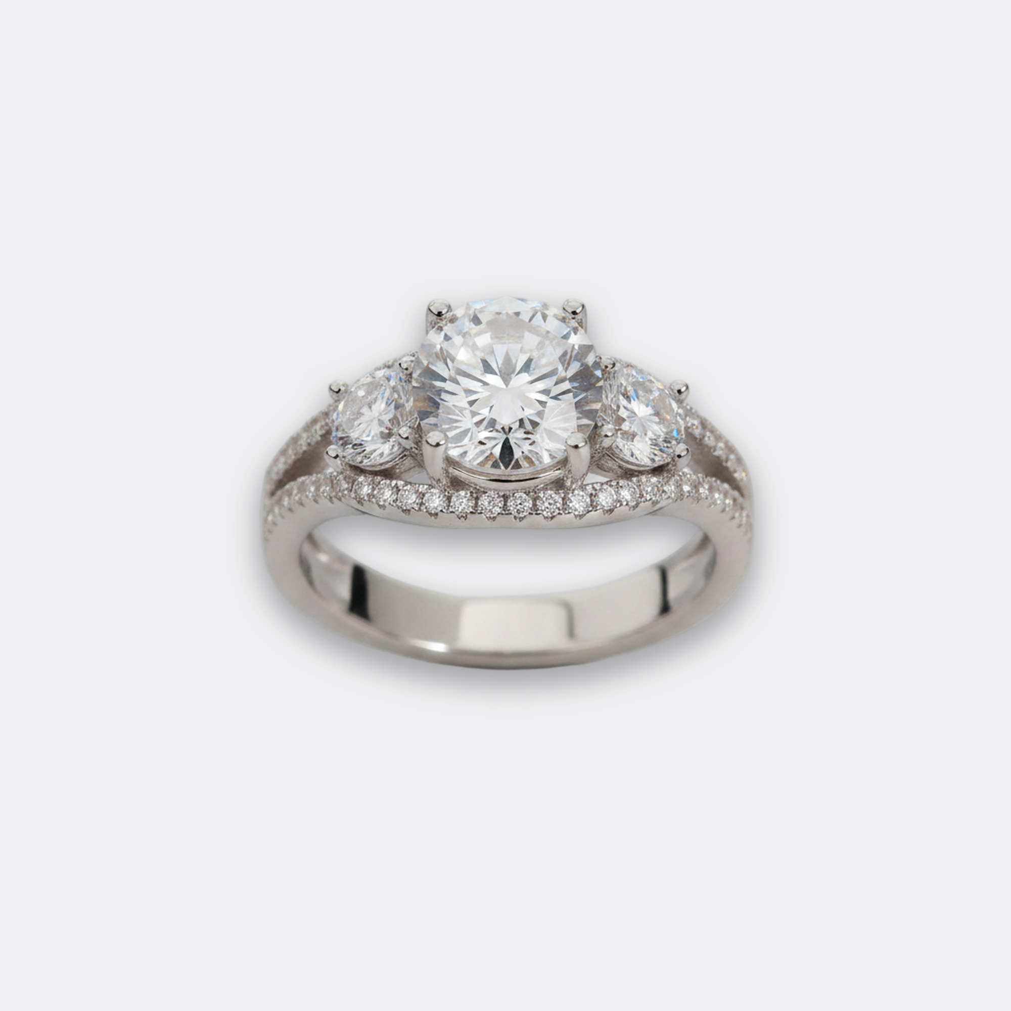 3ct Oval Bridal Set WG in silver