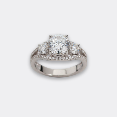 3ct Oval Bridal Set WG in silver