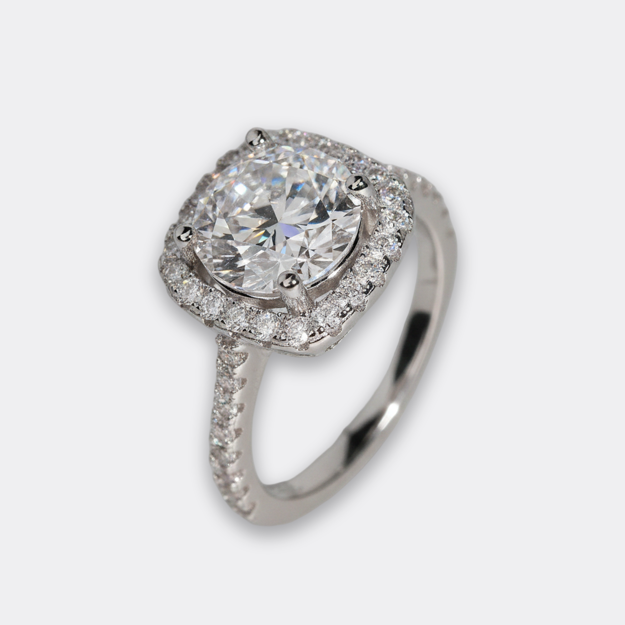3ct Round Bridal Set in silver