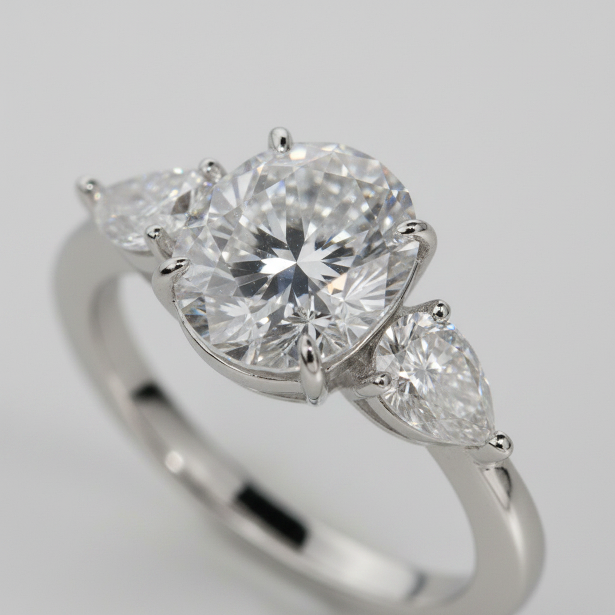 3ct Oval Bridal Set close-up