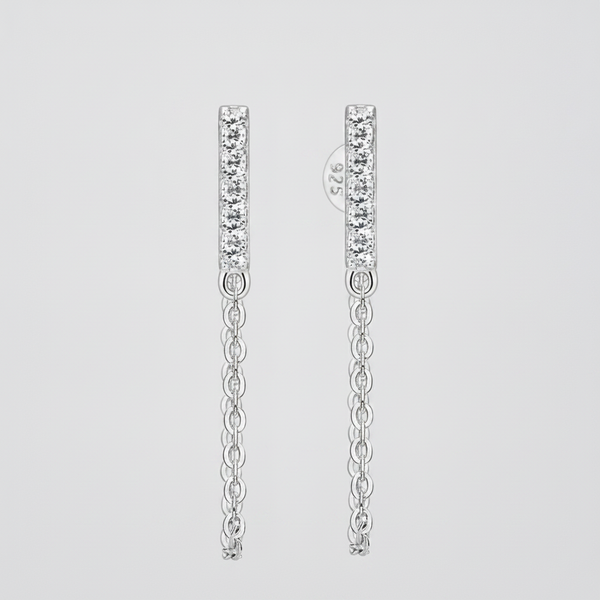 Three-Stone Drop Earrings
