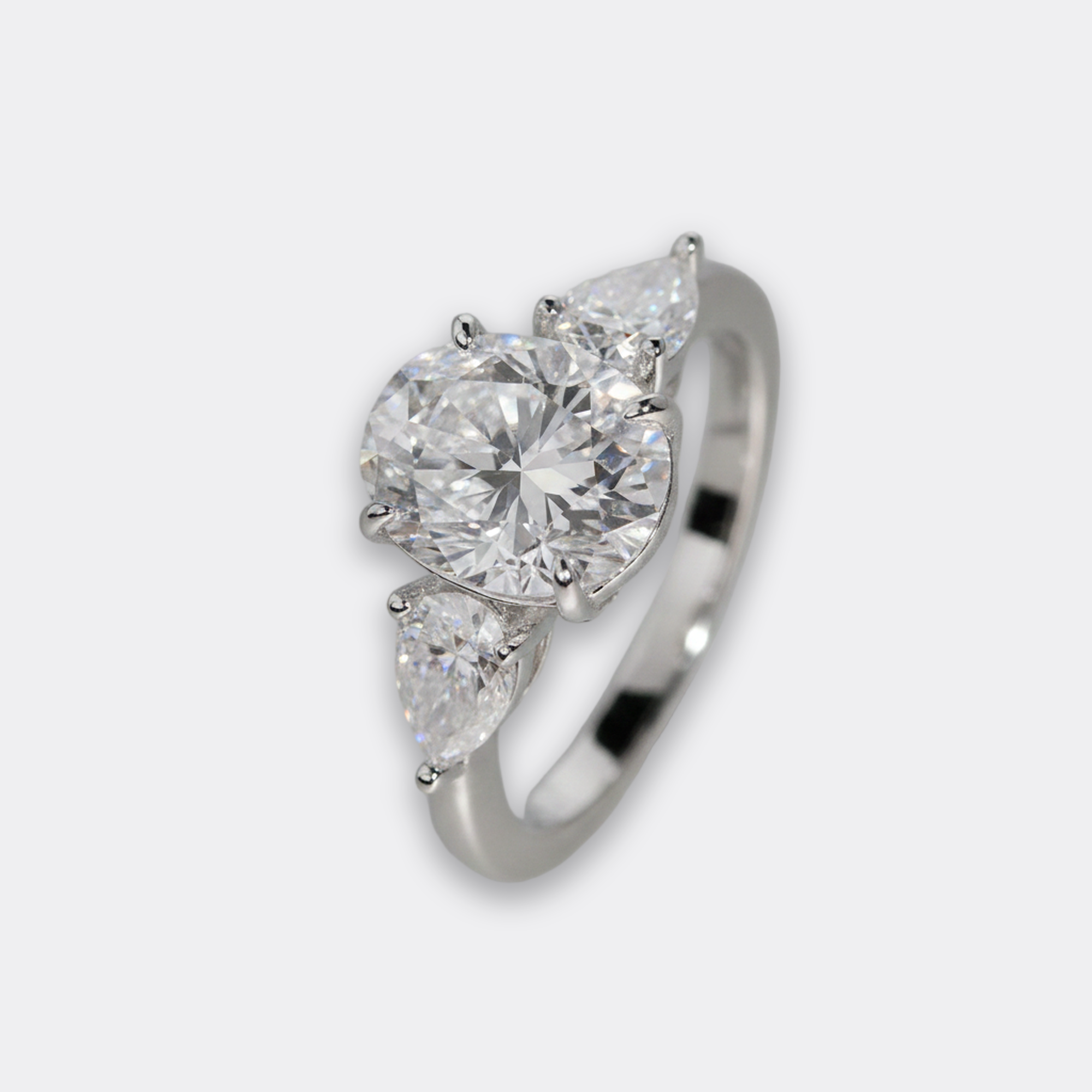 3ct Oval Bridal Set in silver