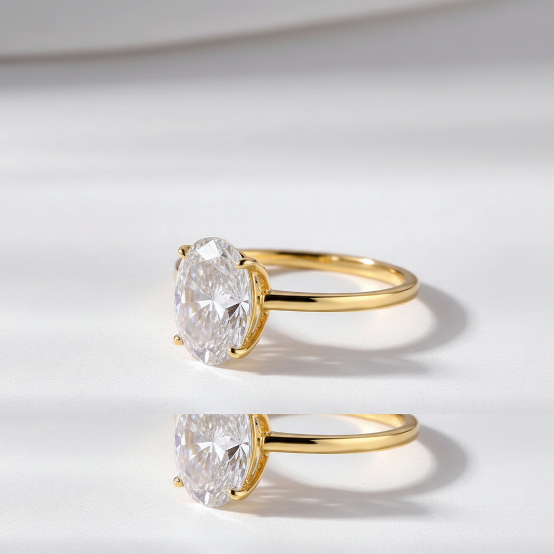 Gold Oval Solitaire Ring — image 3
