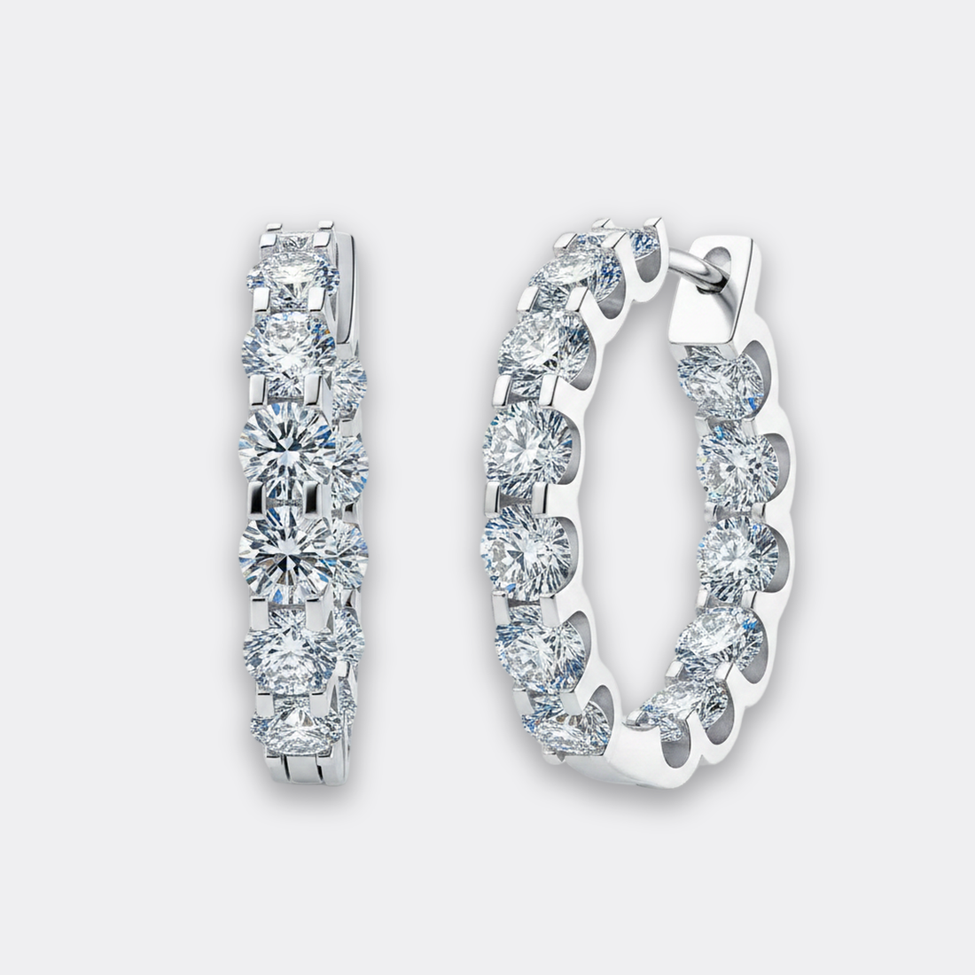 Slim Pavé Hoops — image 1