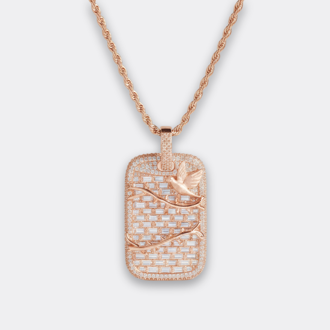 Iced Dove Dog Tag Pendant — image 3