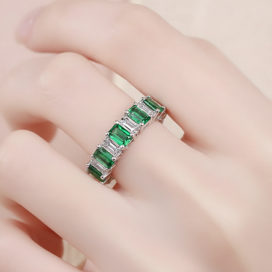 Green & White Eternity Band — image 3