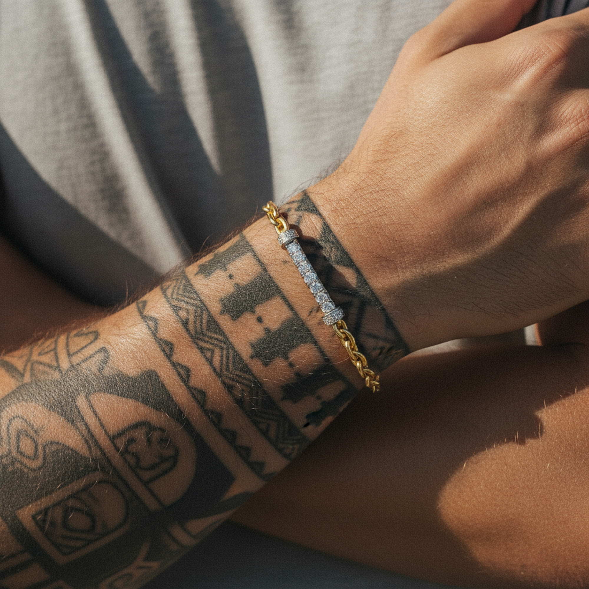 4mm Iced Cuban Bracelet on wrist