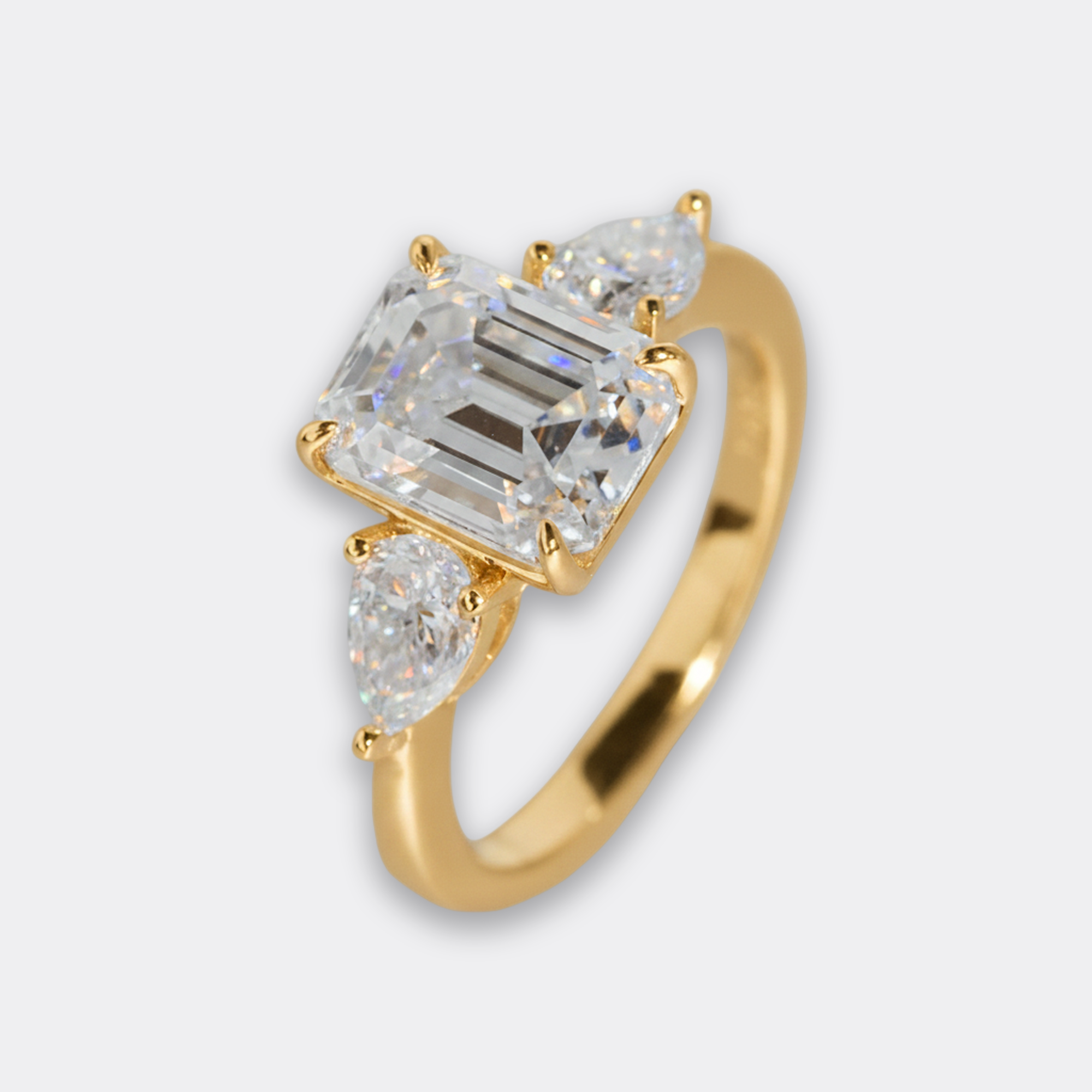 3ct Emerald Bridal Set in gold