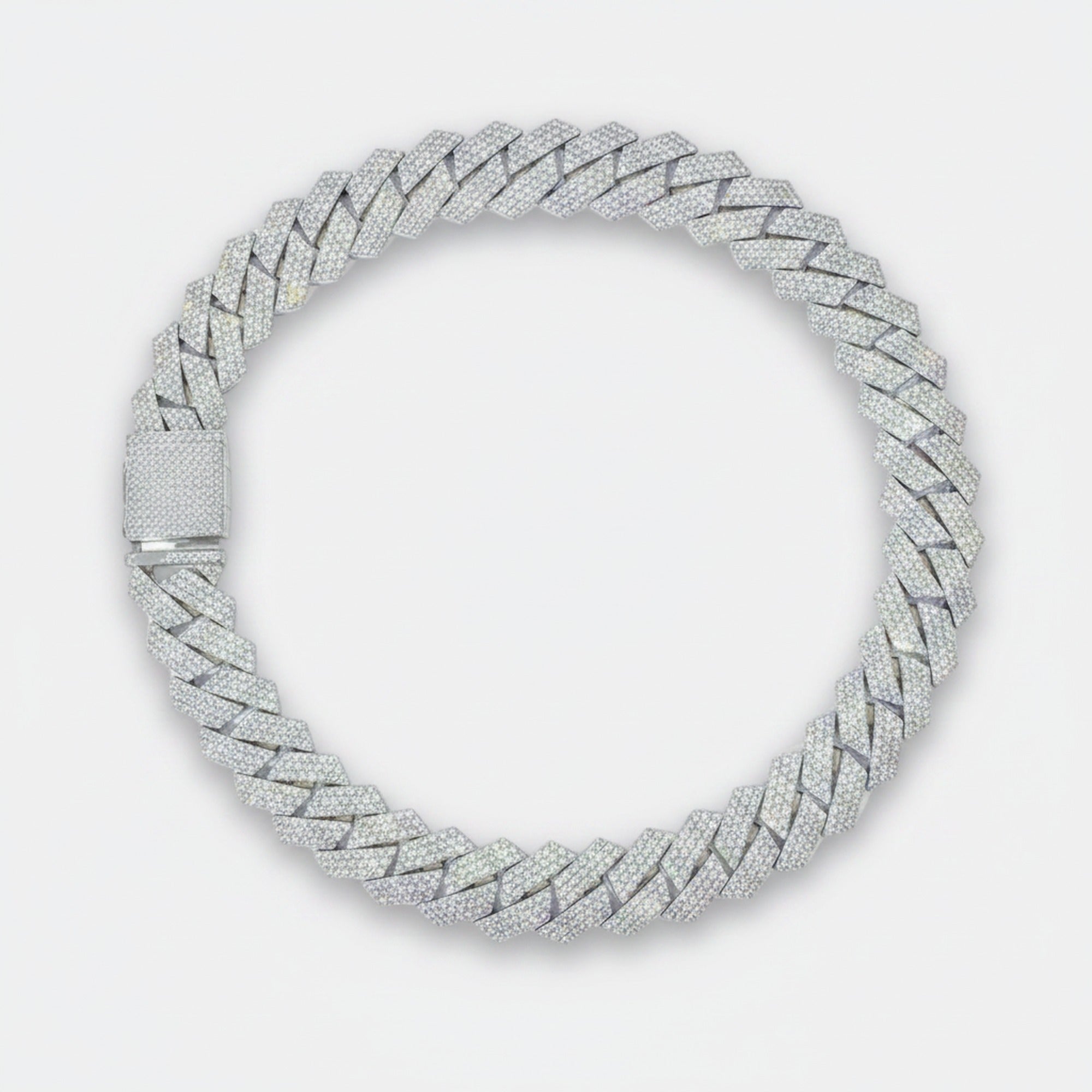 12mm iced cuban chain in silver