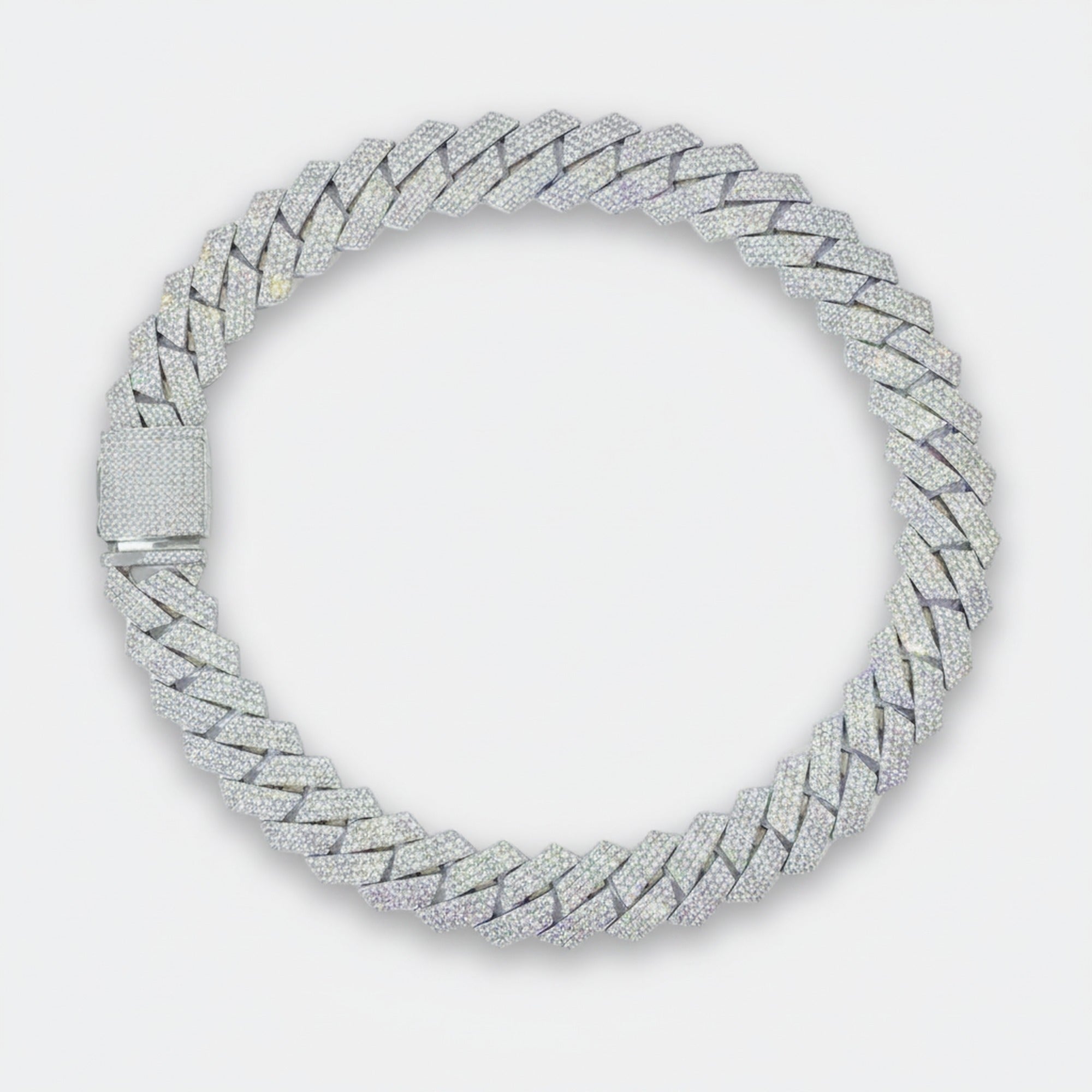 14mm iced cuban chain in silver