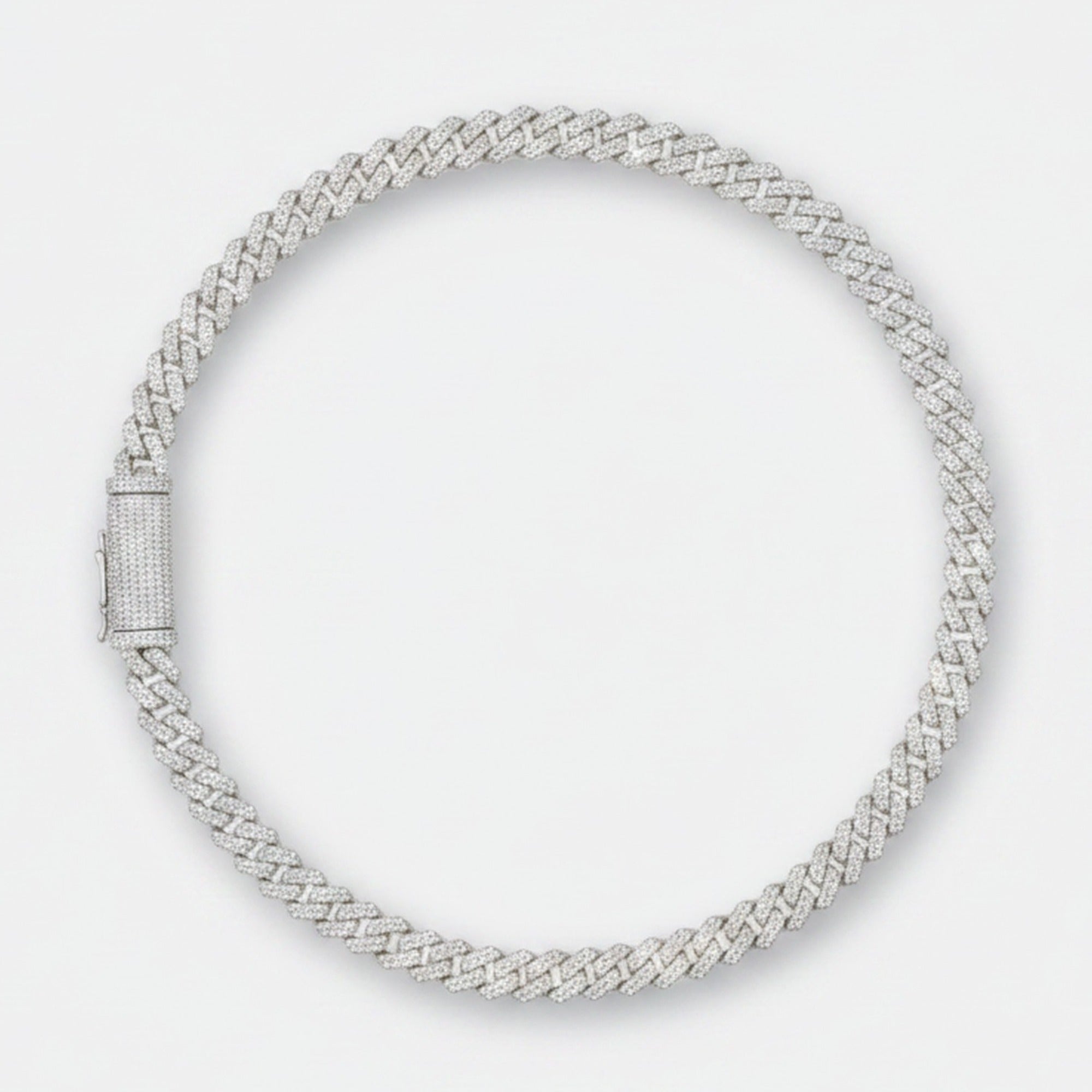 8mm iced cuban chain in silver