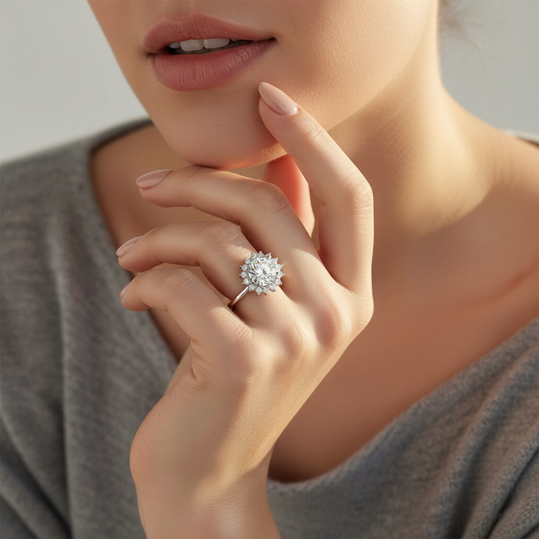 Halo Moissanite Ring — image 4