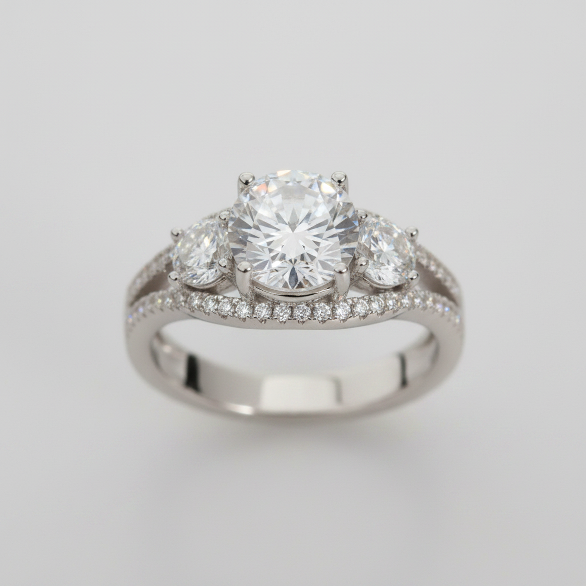 3ct Oval Bridal Set WG close-up