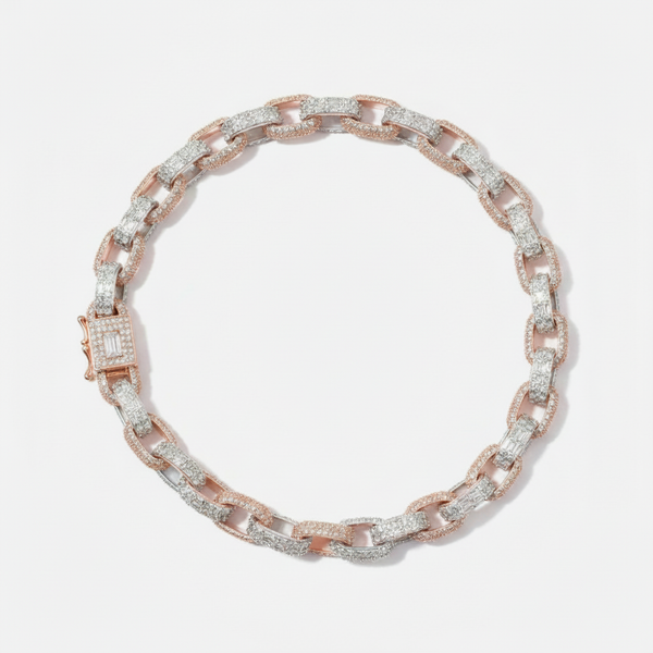 13mm Two-Tone Baguette Cuban Chain