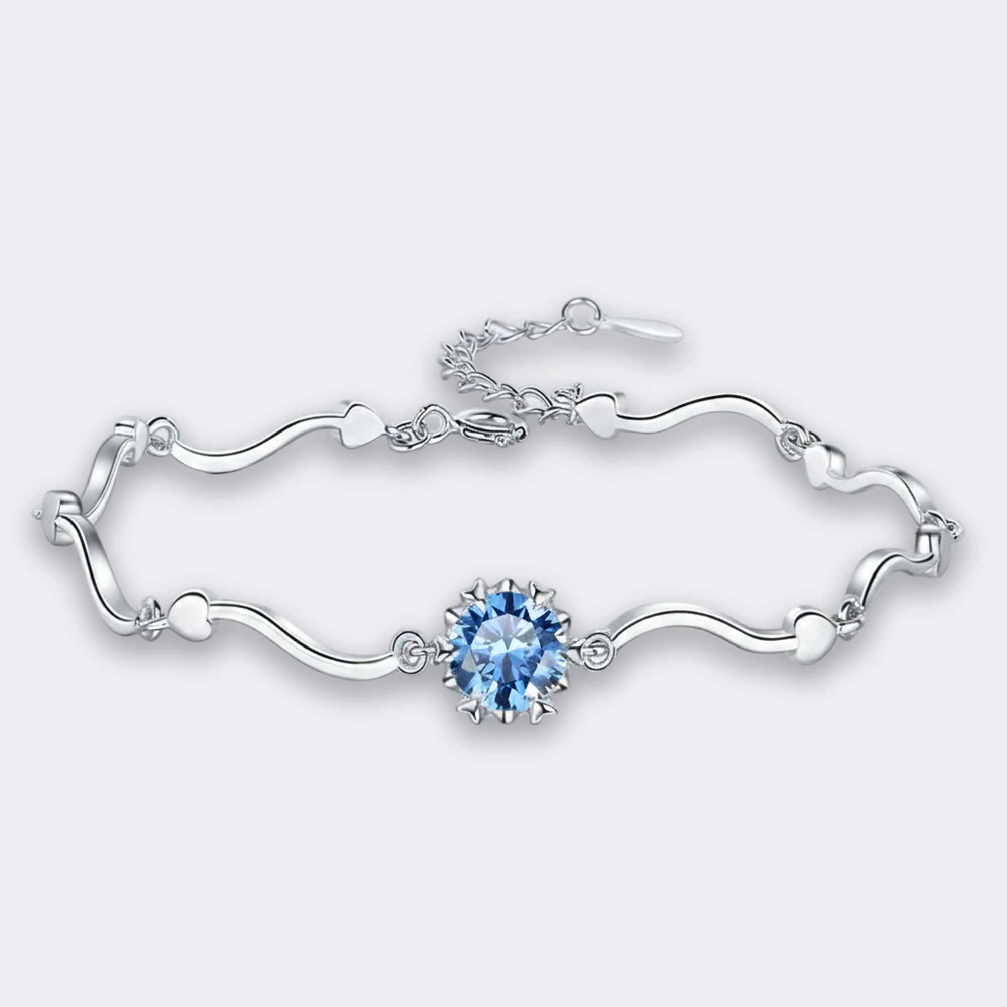 Blue Solitaire Chain Bracelet