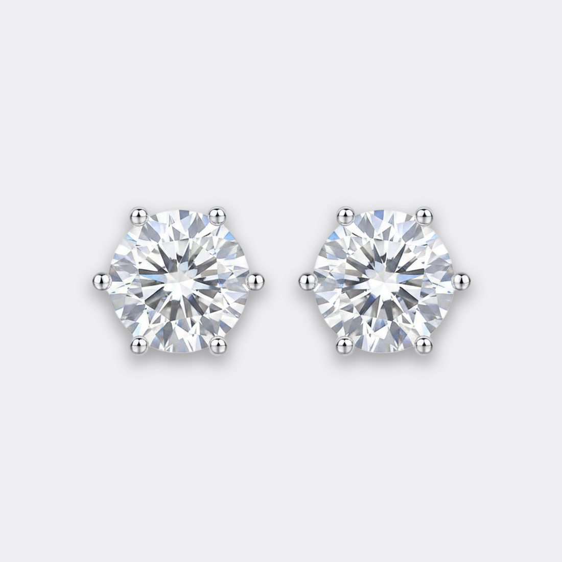1ct Round Solitaire Studs — image 1