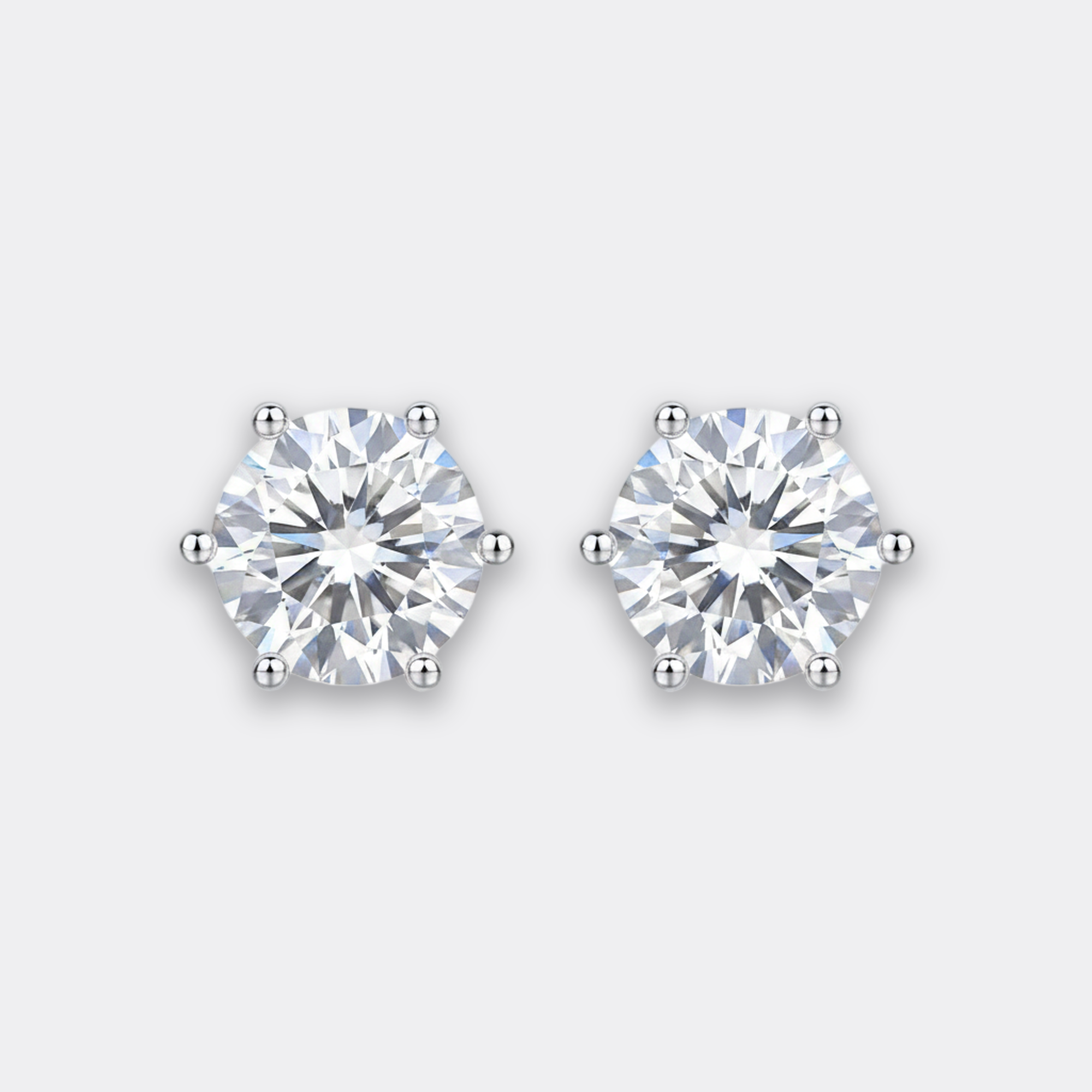 1ct Round Solitaire Studs