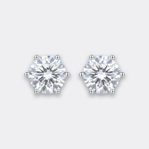 1ct Round Solitaire Studs