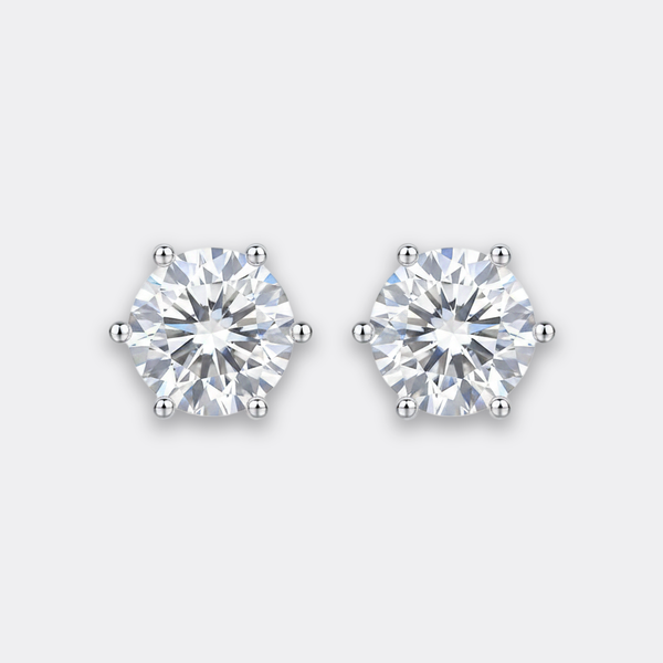 1ct Round Solitaire Studs