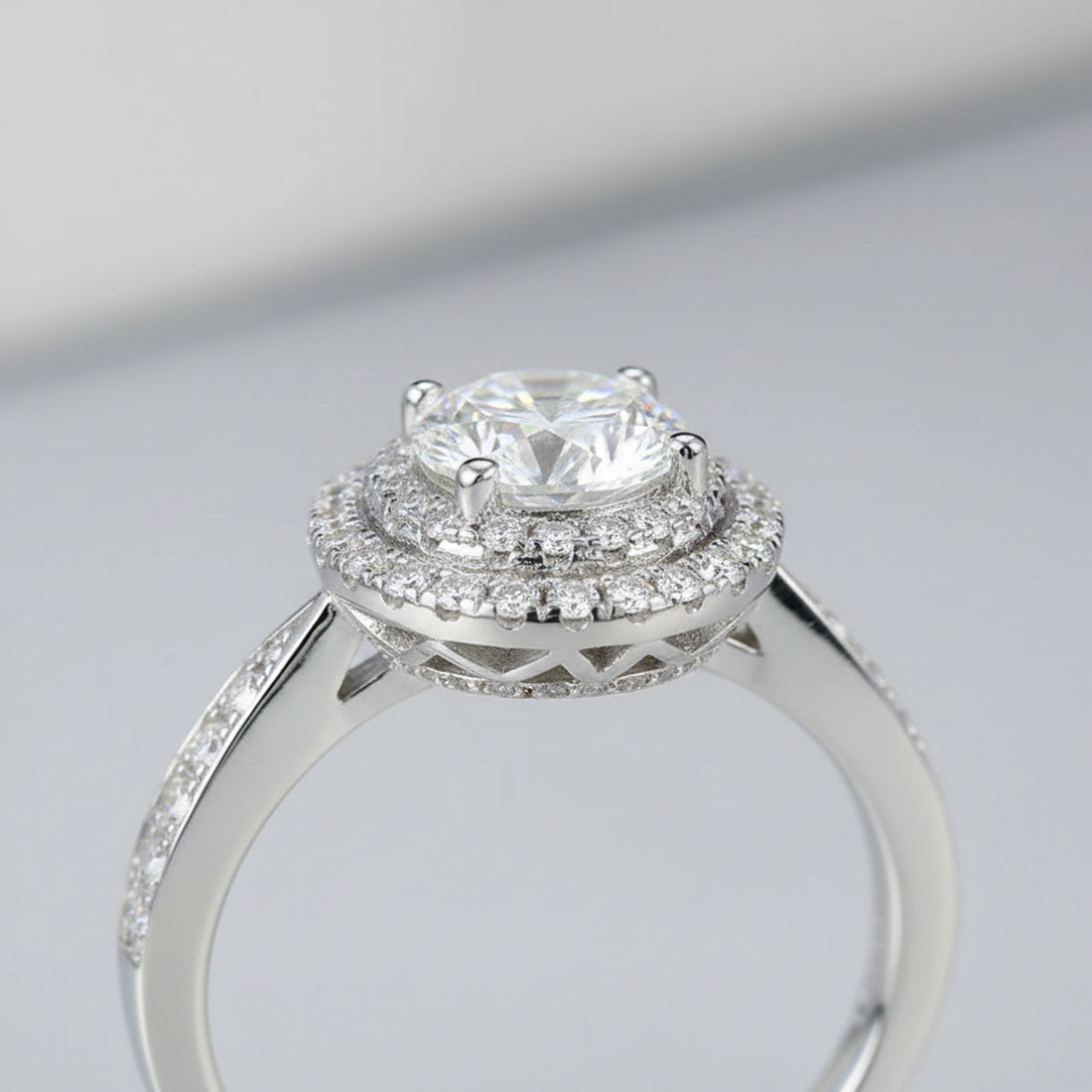 Double Halo Moissanite Ring — image 3