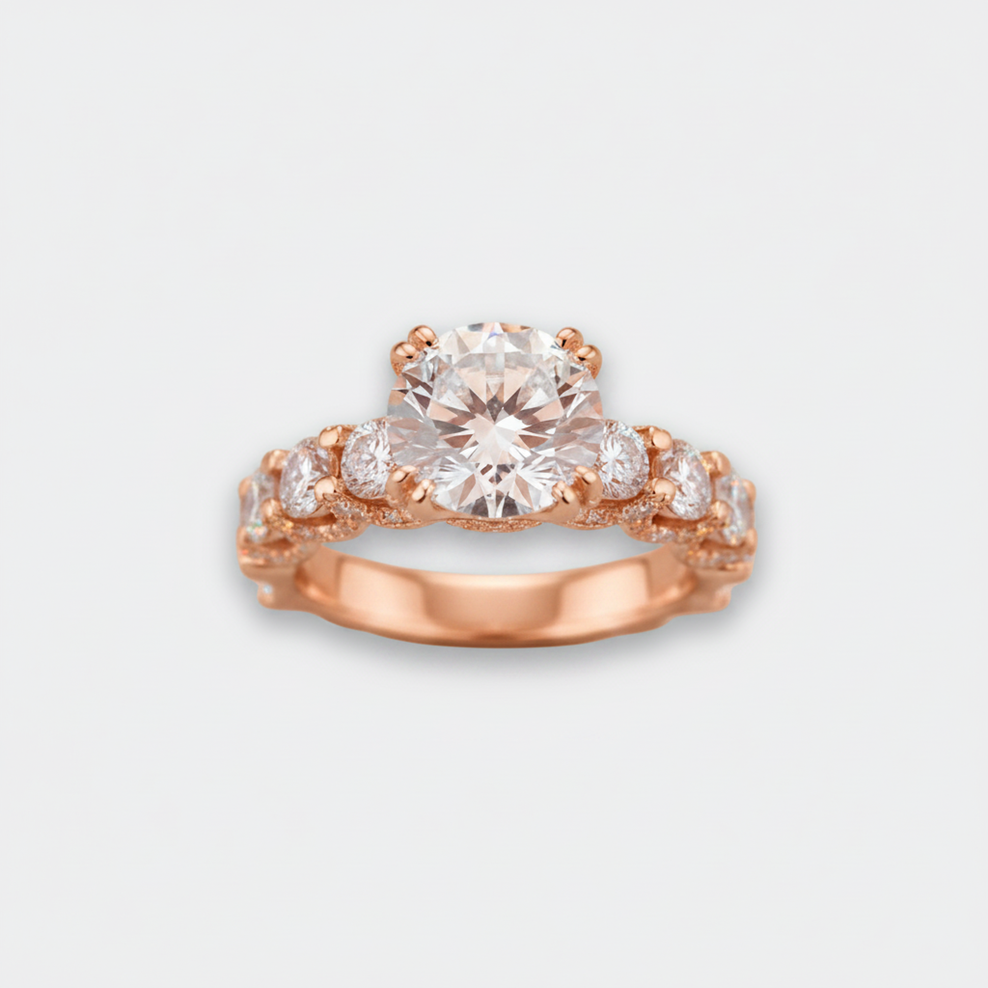 5ct Round Eternity Ring in rose gold